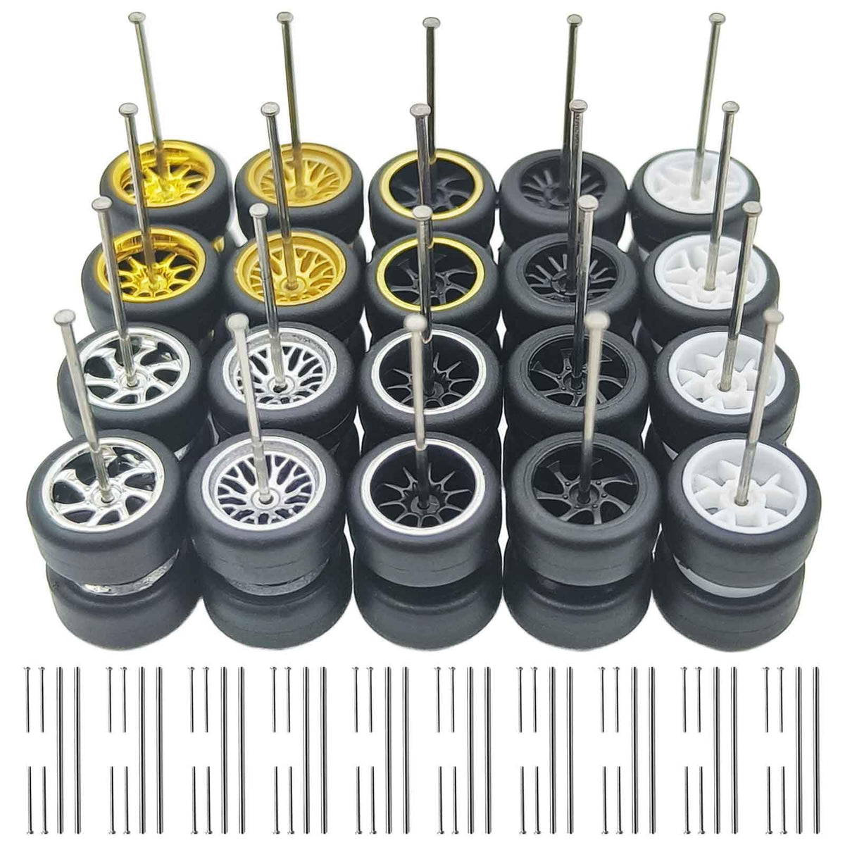 EarlyGlintsCX 1:64 wheel-set assembly showing easy-fit components for diecast cars