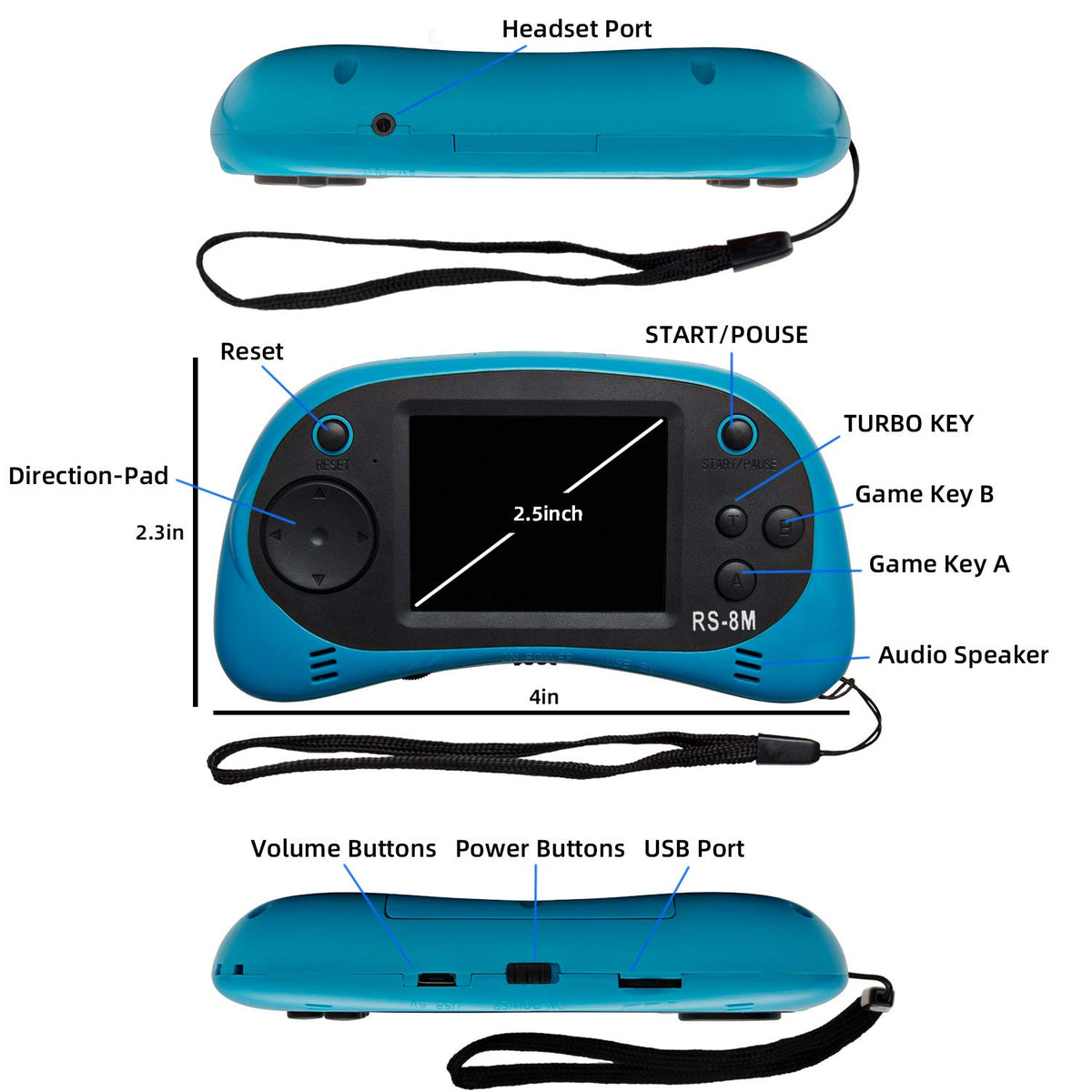 Easegmer 2.5-inch screen close-up with retro-style visuals for nostalgic play.