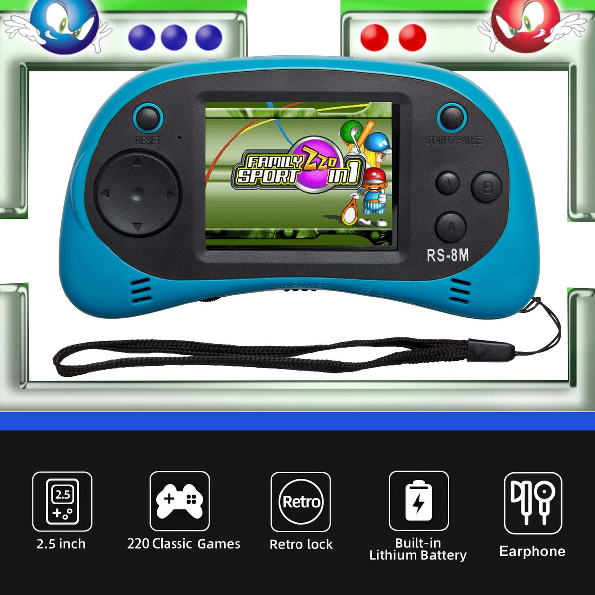 Easegmer 220 built-in games on a compact 2.5-inch screen for kids