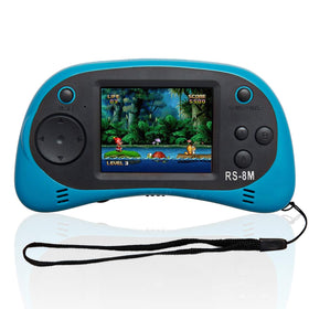 Easegmer kids handheld arcade side view highlighting slim, travel-friendly design for car rides.