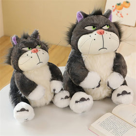 EASELR 12-inch Angry Cat plush resting on bed—bedtime companion
