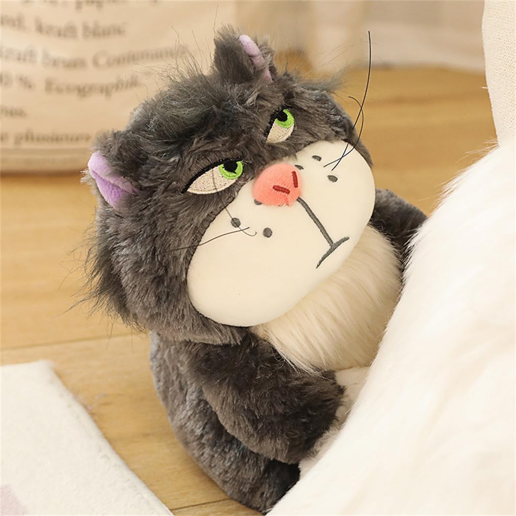 EASELR 12-inch Angry Cat plush side view—playful design for display