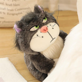 EASELR 12-inch Angry Cat plush side view—playful design for display