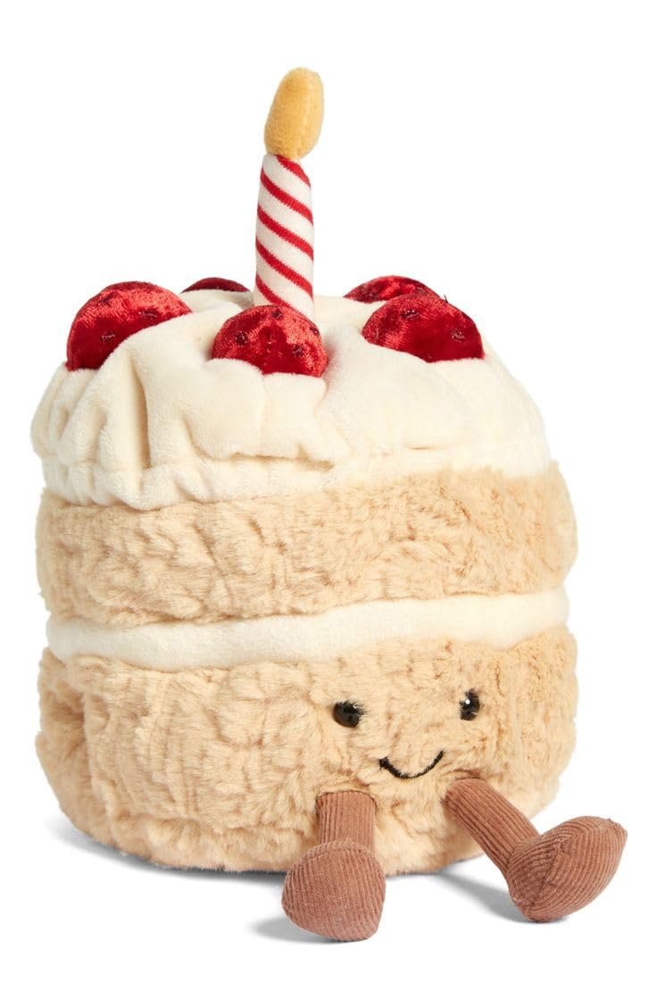 EASELR WeightedPlush birthday cake pillow front view for comforting hugs and imaginative play