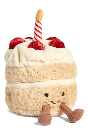 EASELR WeightedPlush birthday cake pillow front view for comforting hugs and imaginative play