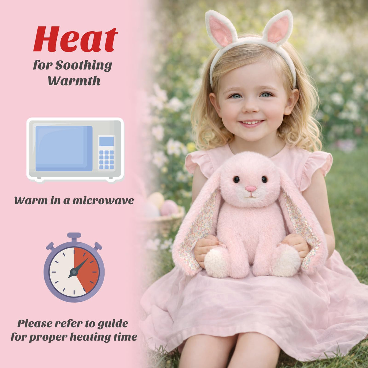 Easfan weighted bunny lavender scent provides gentle aromatherapy and calm atmosphere.