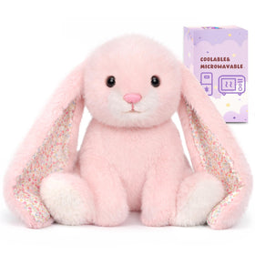 Easfan weighted bunny front view shows microwavable warmth and cozy comfort.