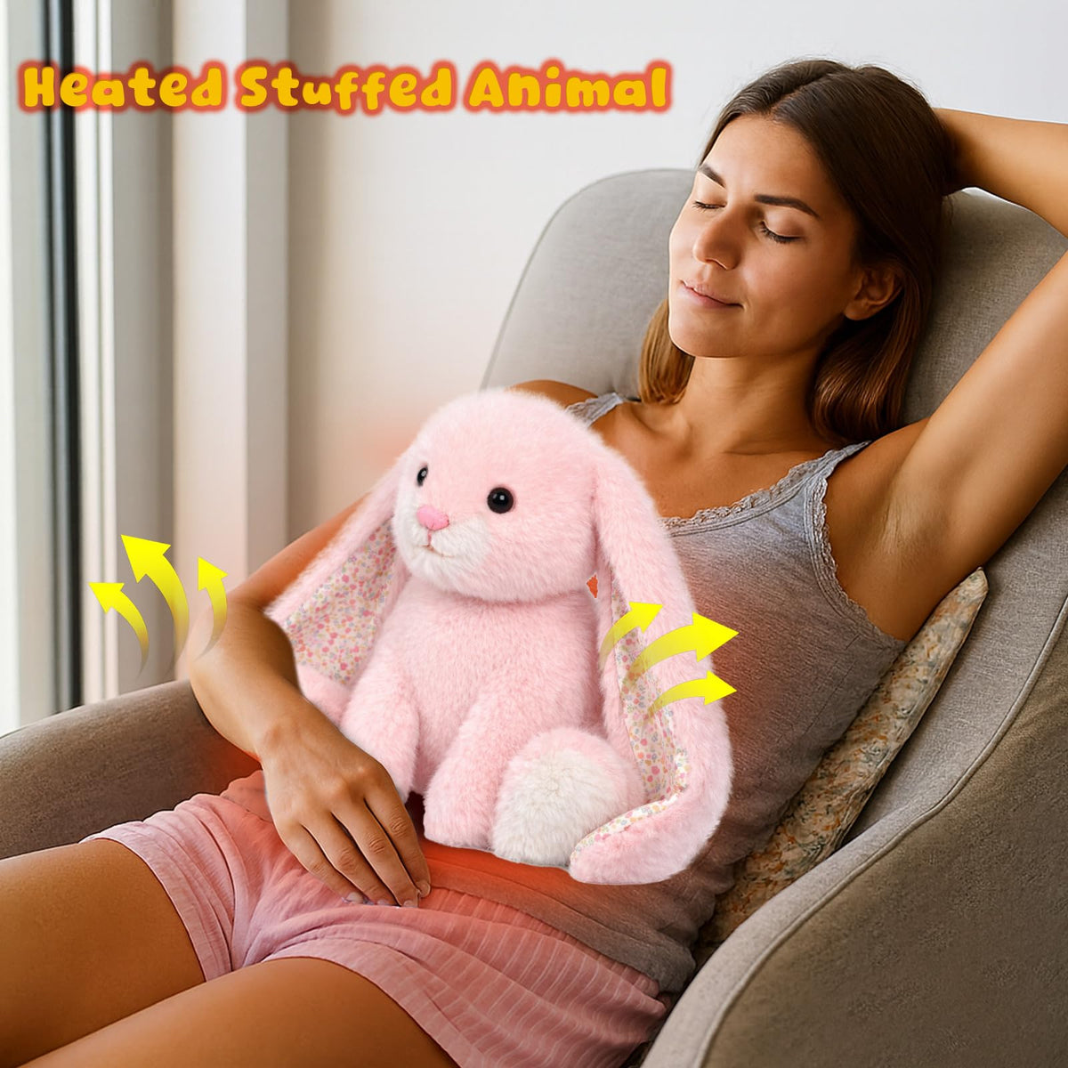 Easfan weighted bunny as travel companion for on-the-go comfort.