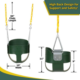 Eastern Jungle Gym durable copolymer seat resists weather for long outdoor use.