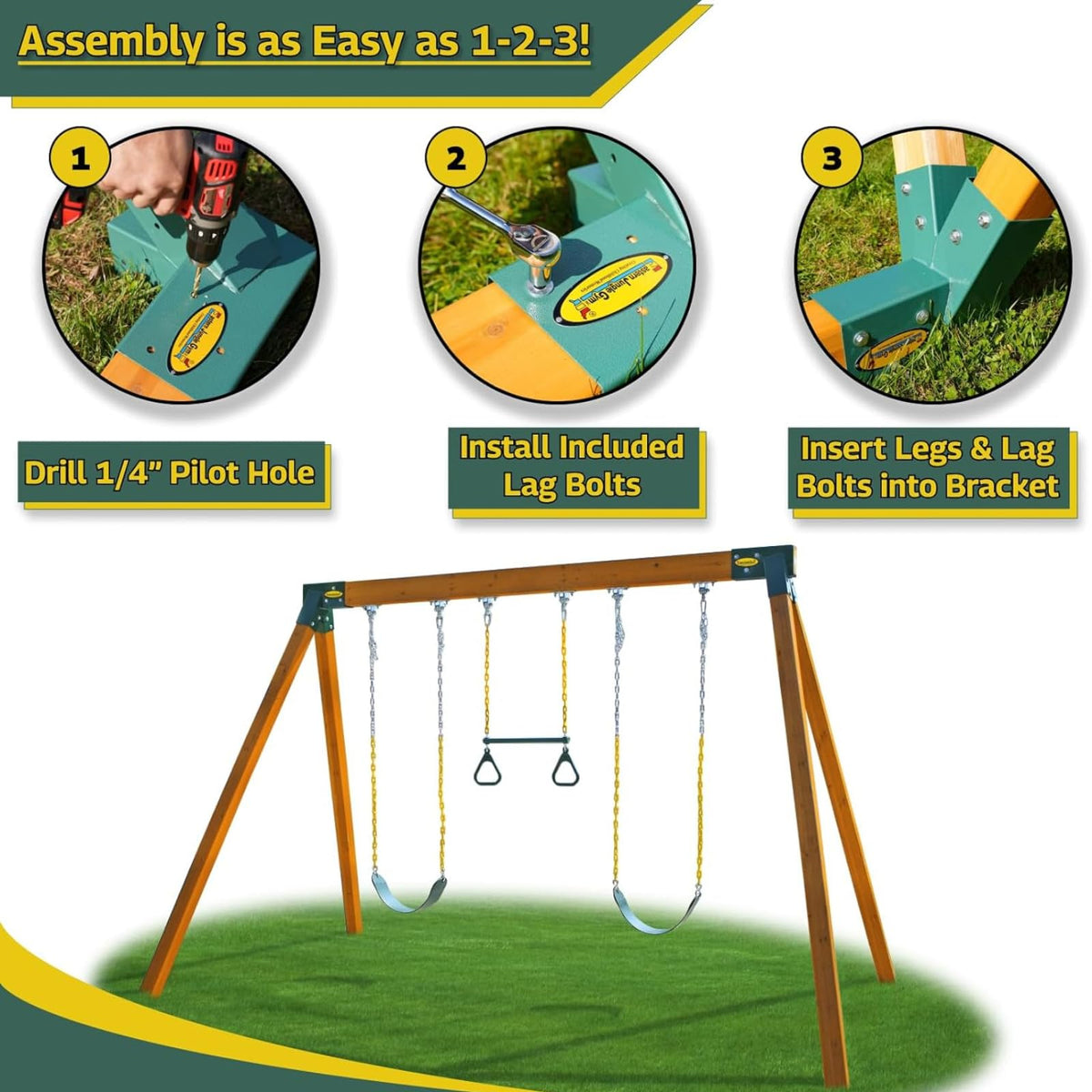 Eastern Jungle Gym Easy 1-2-3 bracket system speeds backyard build.