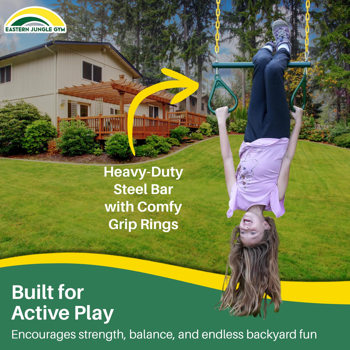 Eastern Jungle Gym gym rings with 5-inch openings for versatile grips