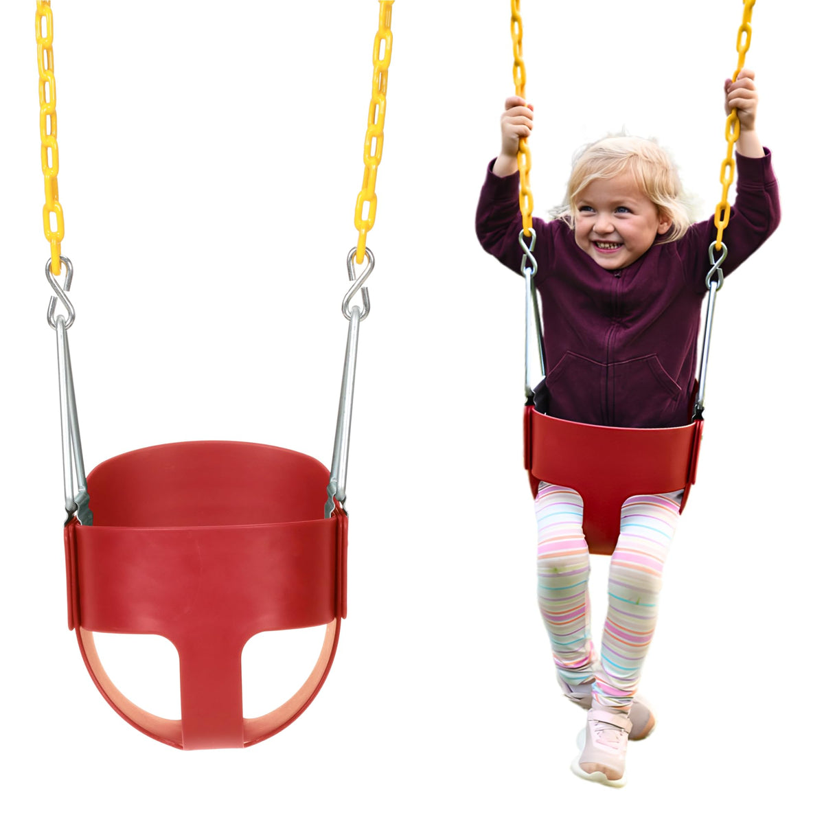 Eastern Jungle Gym heavy-duty high-back bucket swing seat for secure toddler seating.