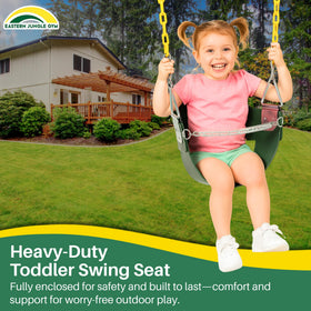 Eastern Jungle Gym plastisol coated chain ends for pinch free grip