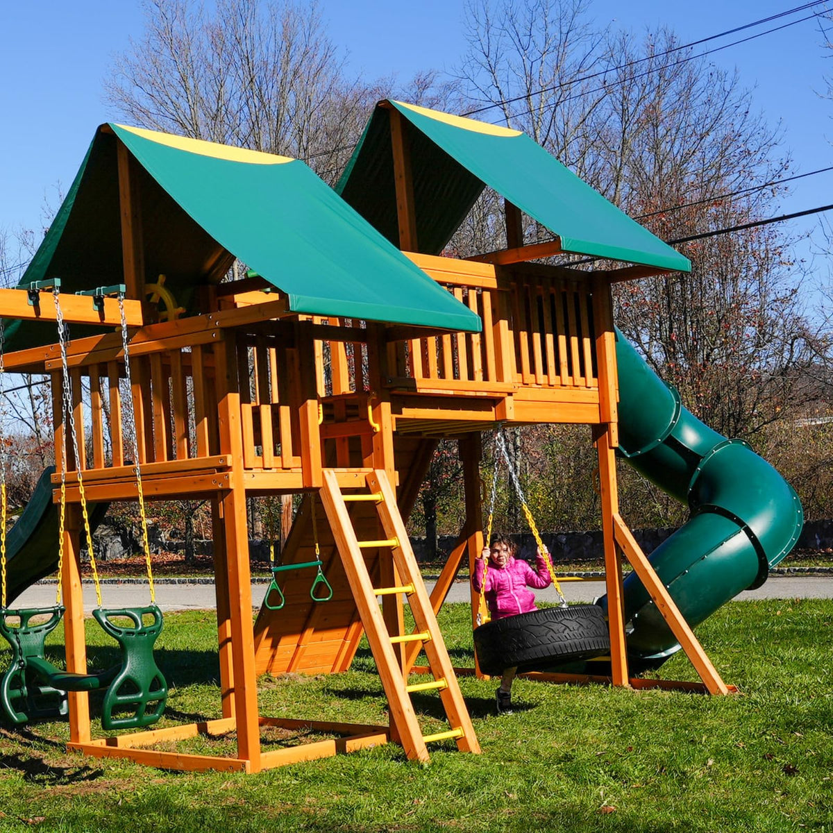 Eastern Jungle Gym ring trapeze bar ready for adventurous kids' spins.