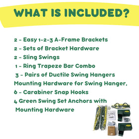 Eastern Jungle Gym sling swings with coated chains for smooth, durable play.