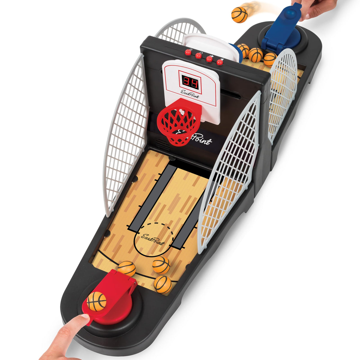 EastPoint Movin' Hoops compact dimensions fit any play space for home use.