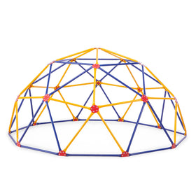 Easy Outdoor Space Dome Climber front view shows sturdy UV-resistant steel for outdoor play.