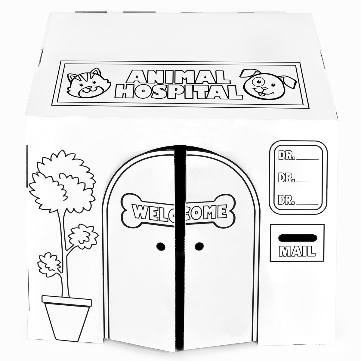 Easy Playhouse Animal Hospital art supplies area encourages personalization