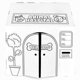 Easy Playhouse Animal Hospital art supplies area encourages personalization