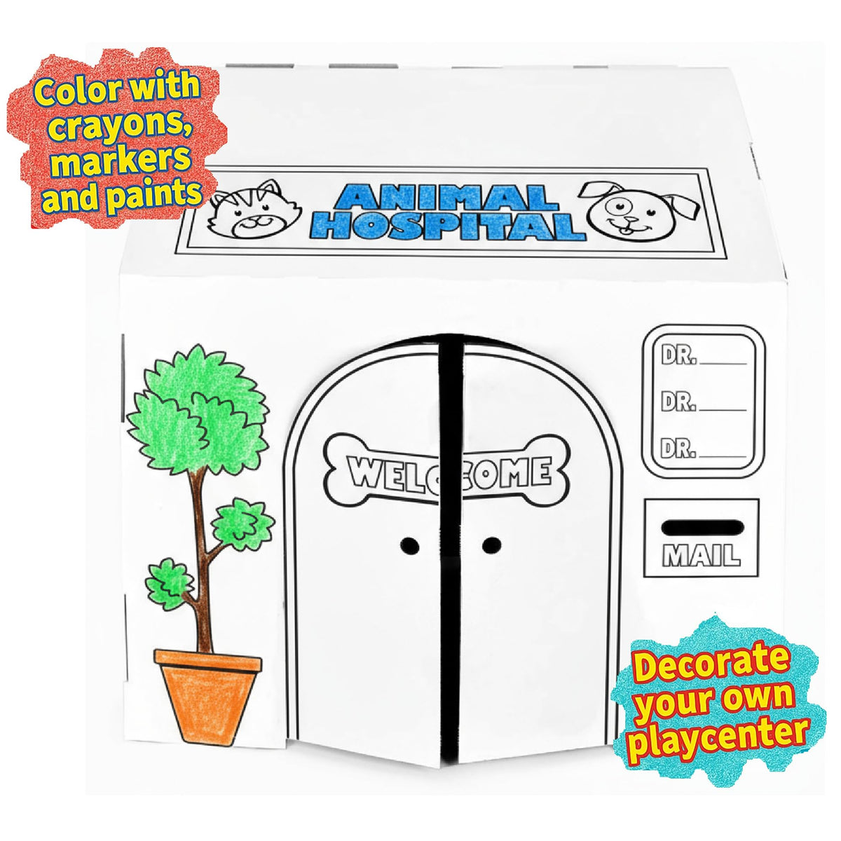 Easy Playhouse Animal Hospital waiting room scene promotes cooperative storytelling