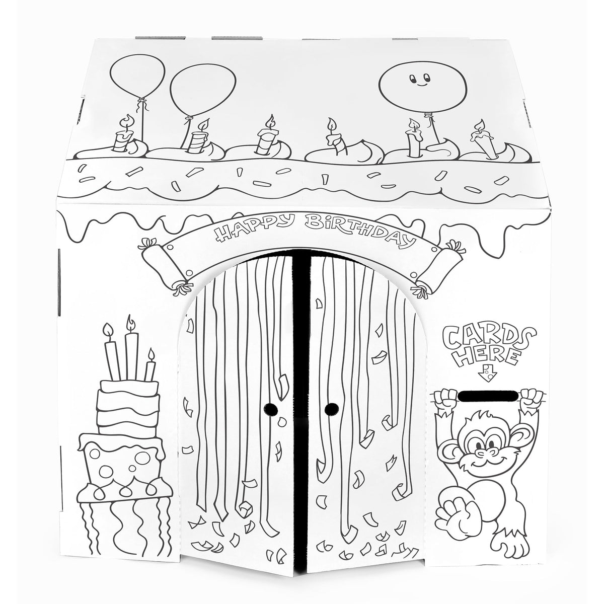 Easy Playhouse Birthday personalization with colors and stickers for a unique celebration.