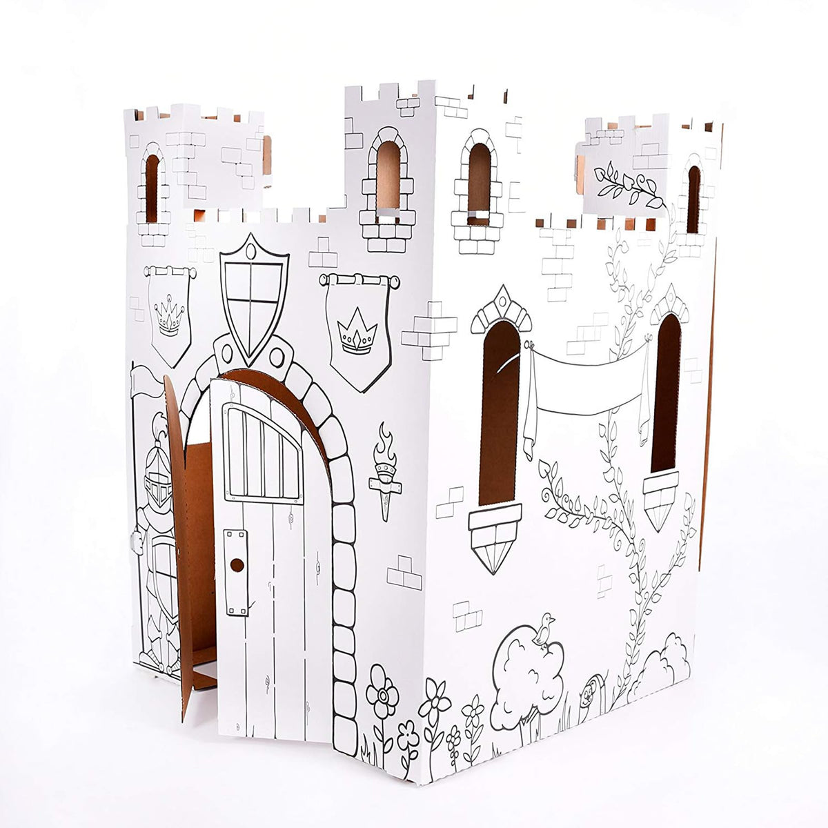 Easy Playhouse Fairy Tale Castle turrets add magical flair for royal adventures