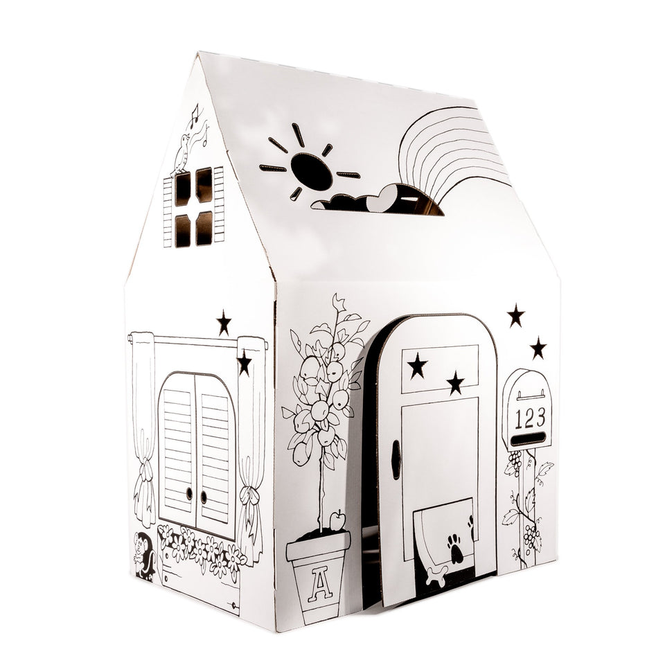 Easy Playhouse Clubhouse front view ready for decorating and imaginative play.