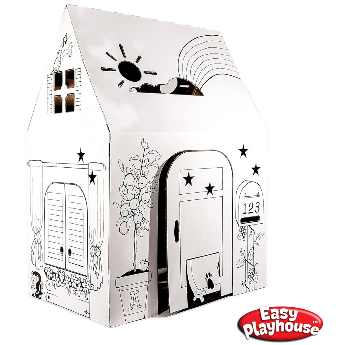 Easy Playhouse Clubhouse kids art session with paints and creativity.