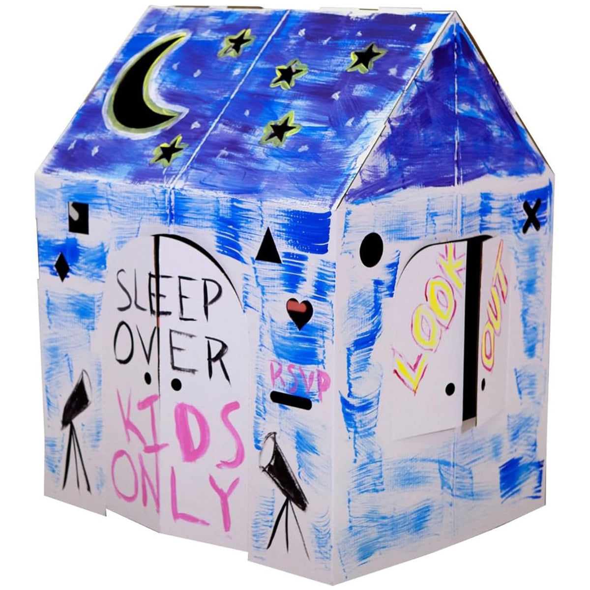 Easy Playhouse Crafty Cottage two-piece assembly for quick setup.