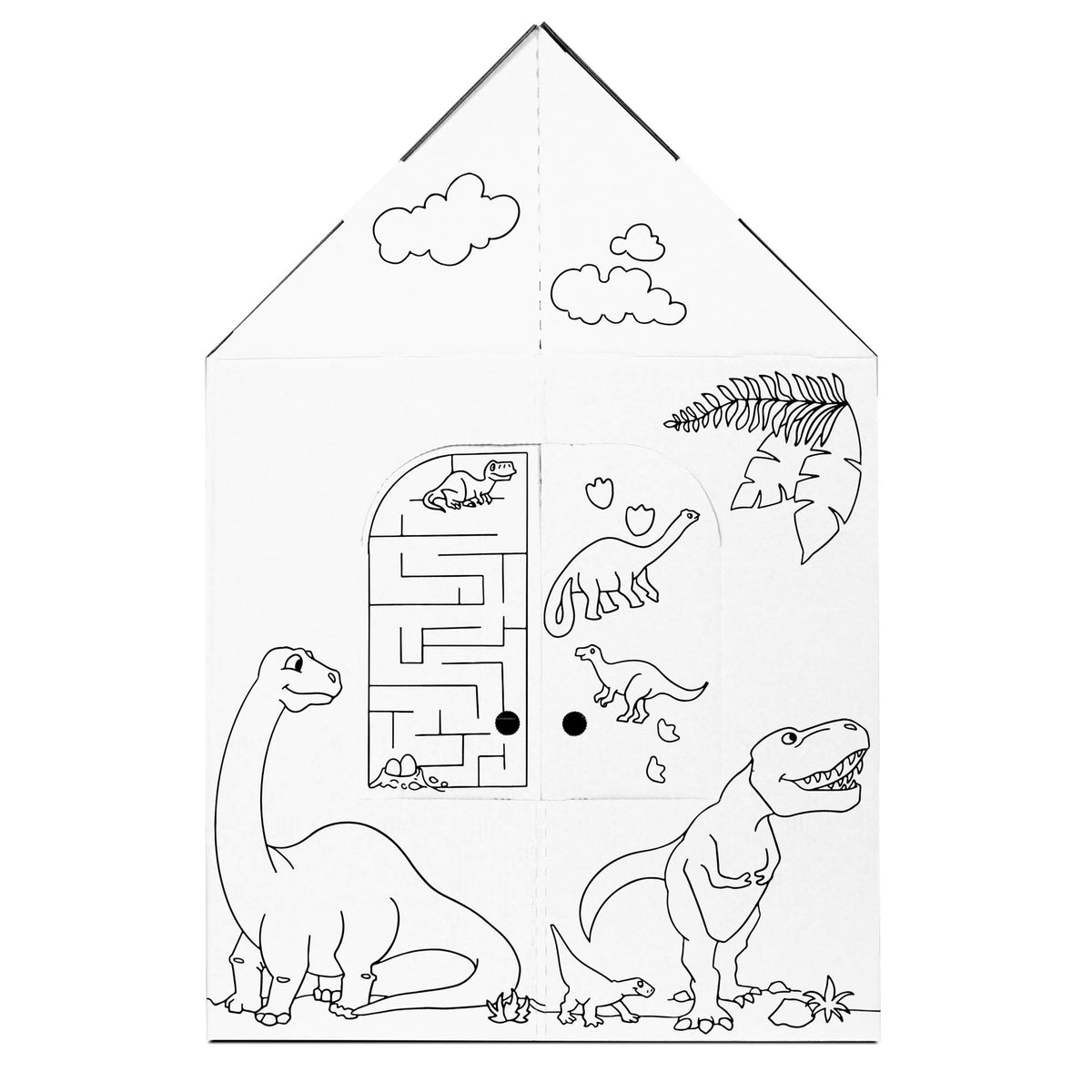 Easy Playhouse Dinosaur House inside play area fosters imaginative games and quiet coloring breaks