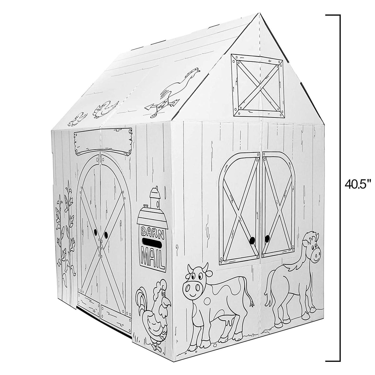Easy Playhouse Mail slot enables pretend letter exchanges during farm role play.
