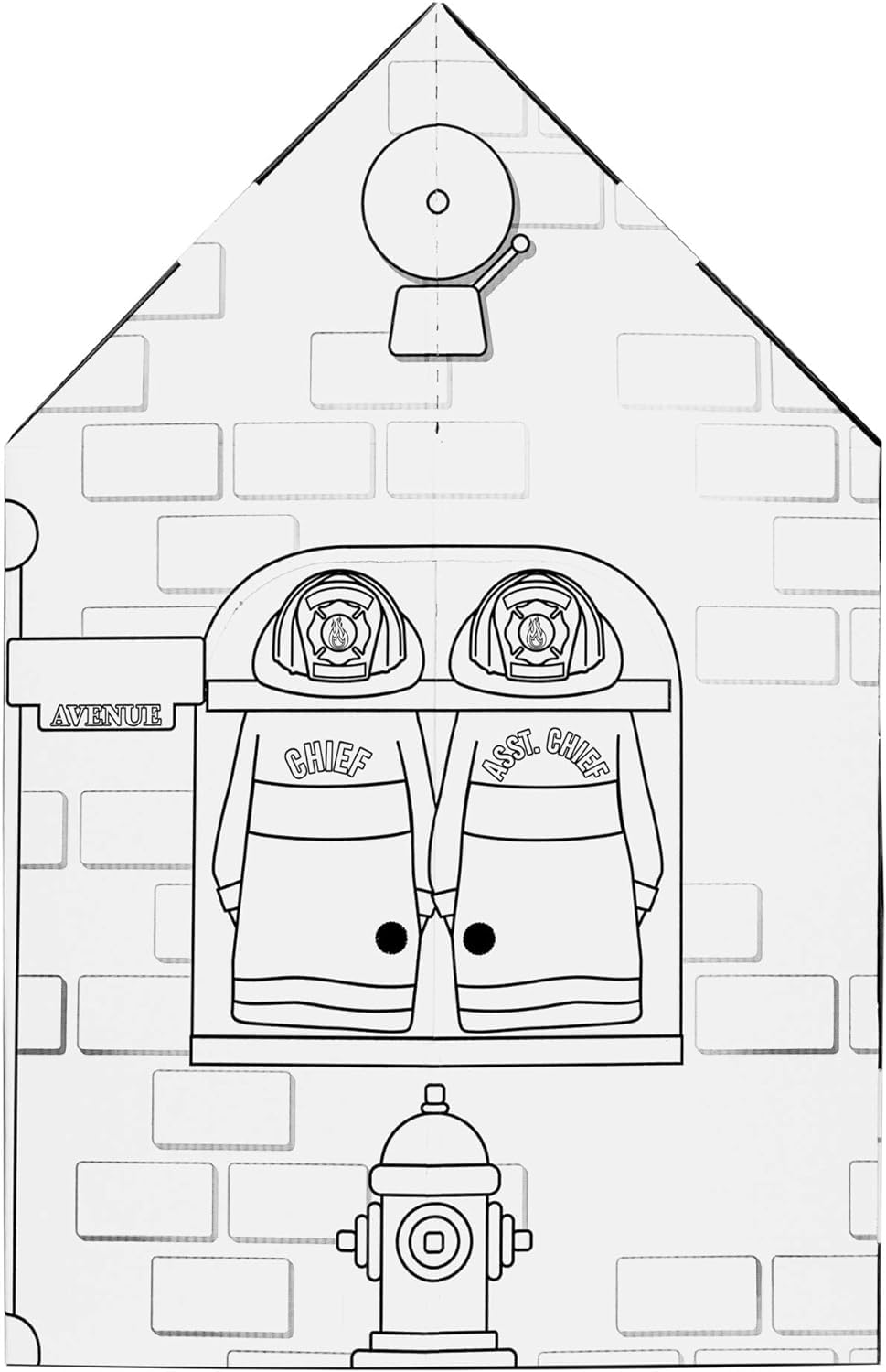 Easy Playhouse Police and Fire Station interior reveals customizable areas for personalized storytelling.