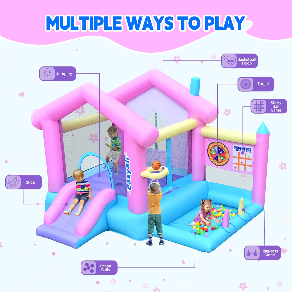 Easyair bounce house ball pit area ready for cooperative play.