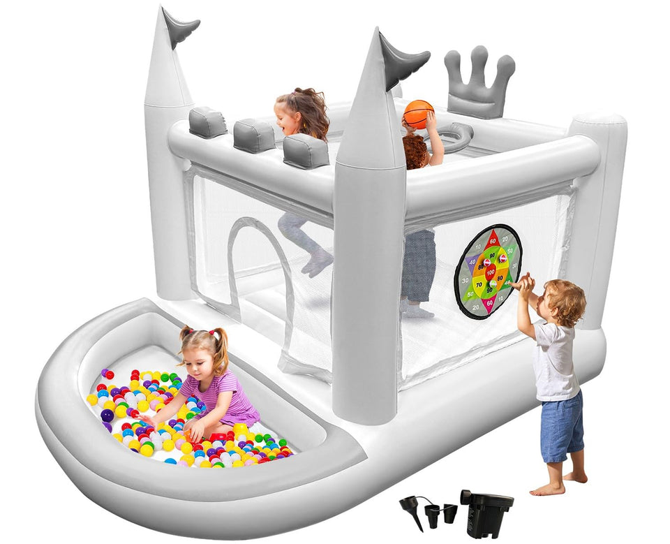 Easyair bounce house front view for outdoor fun with safety-focused design.