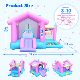 Easyair bounce house safety net close-up highlighting secure jumping area.