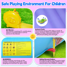 Easyair bounce house setup instruction illustration for quick assembly.