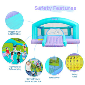 Easyair safety net around jumping area enhances kid safety during play.