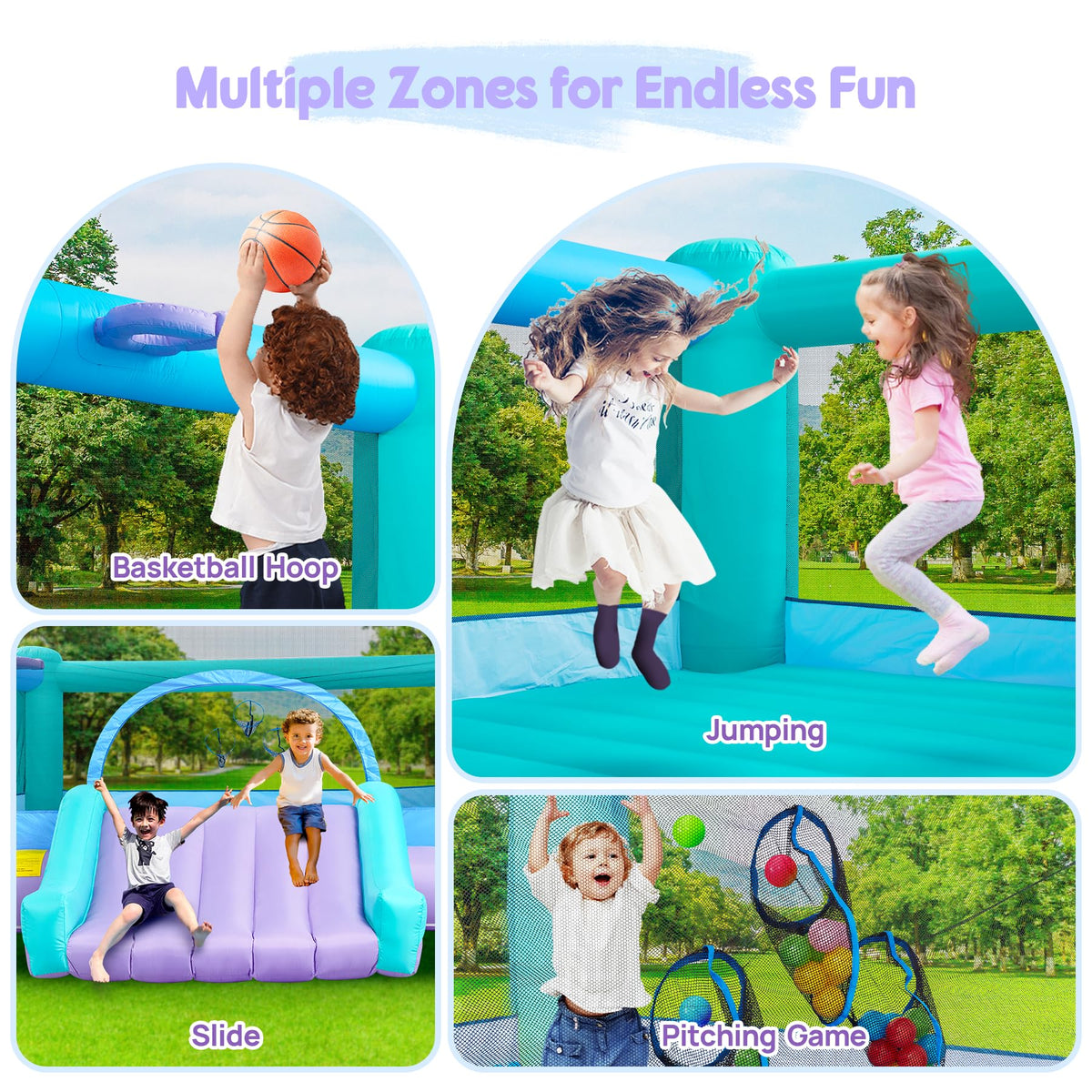 Easyair size supports up to six kids for energetic group fun.