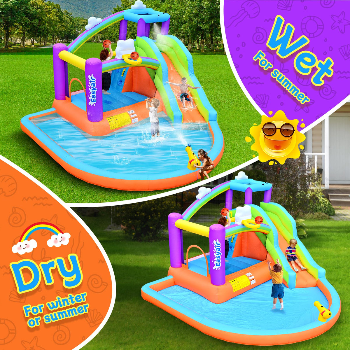 Easyair two basketball hoops for energetic mini-game play