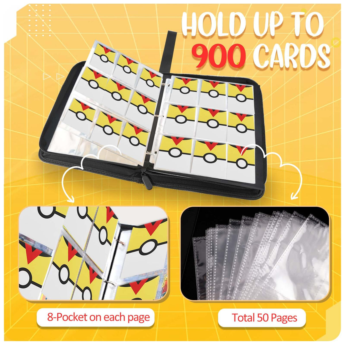 EasyFUN 900-pockets binder inside layout with sleeve pockets.
