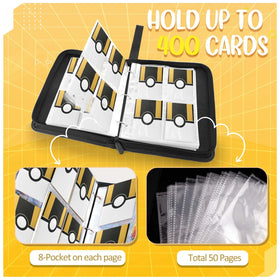 Clear plastic sleeves deliver crisp visibility and card protection