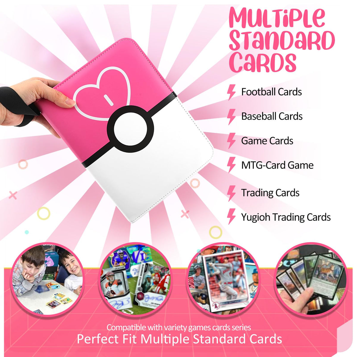 Holds up to 400 cards with 50 removable pages.