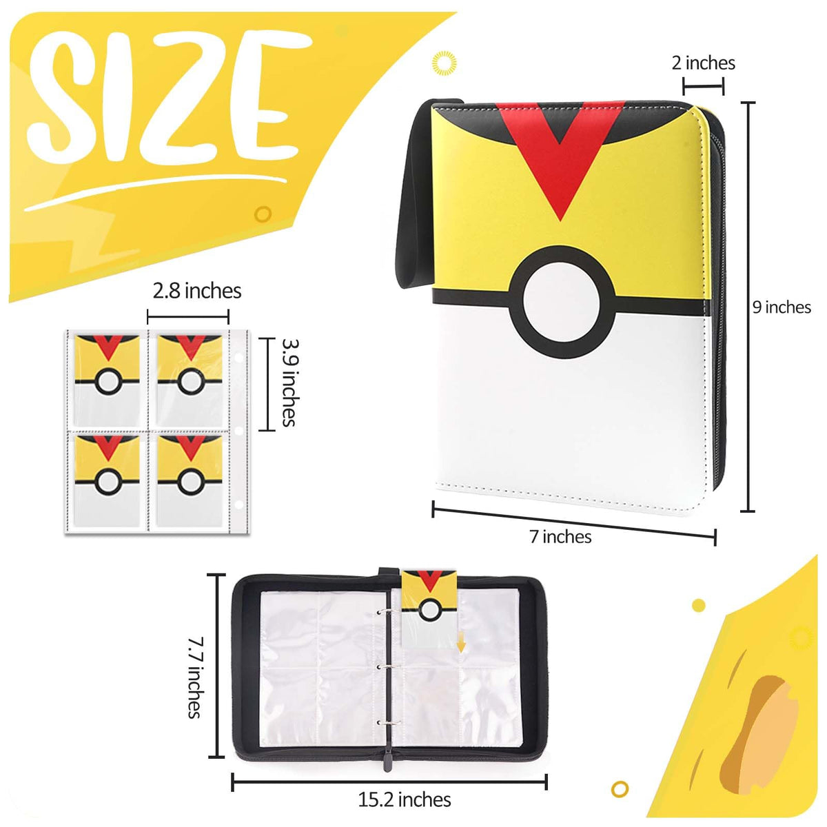 EasyFun Card Binder double-sided pages with four pockets per side maximize storage