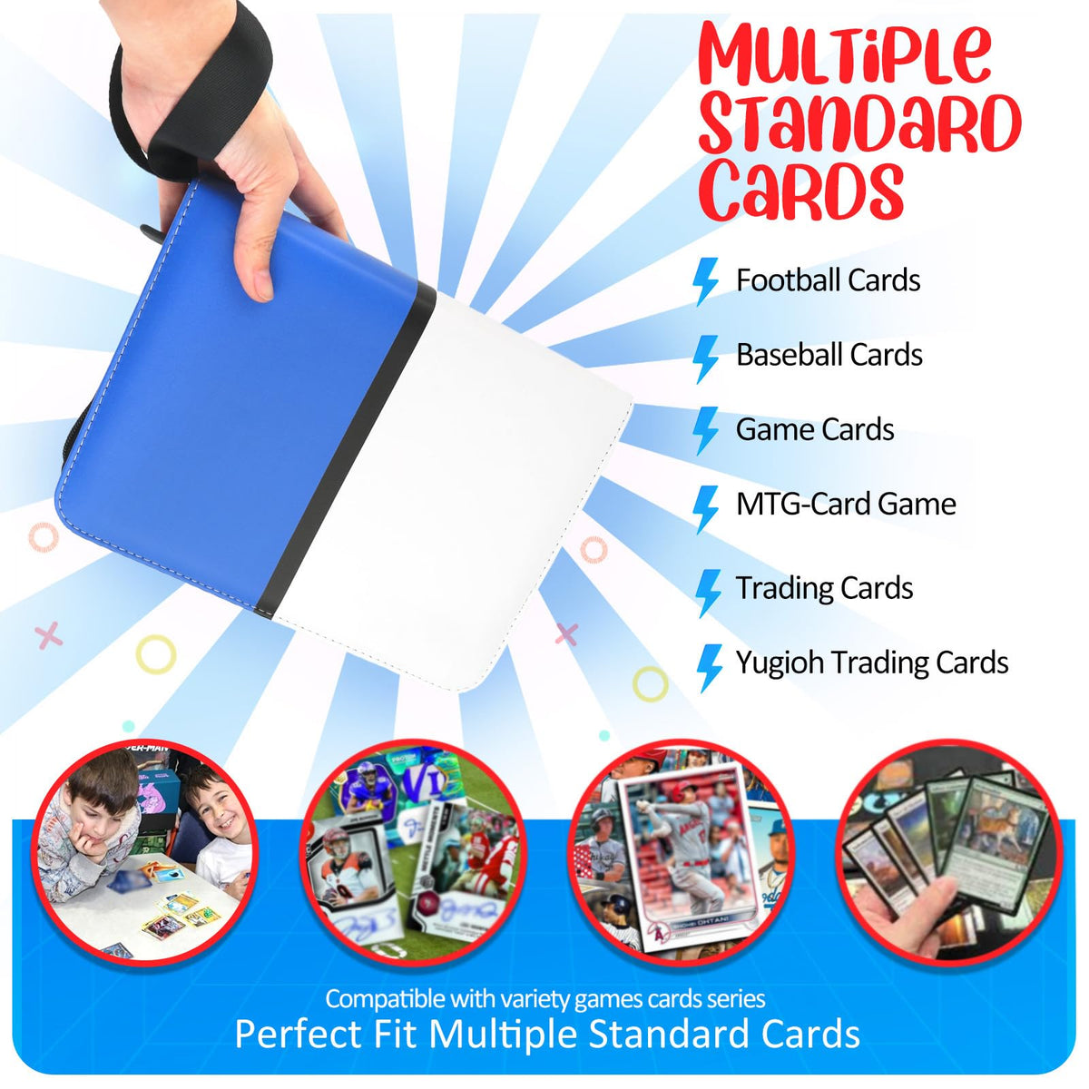EASYFUN double-sided pockets let you view cards without removing them.