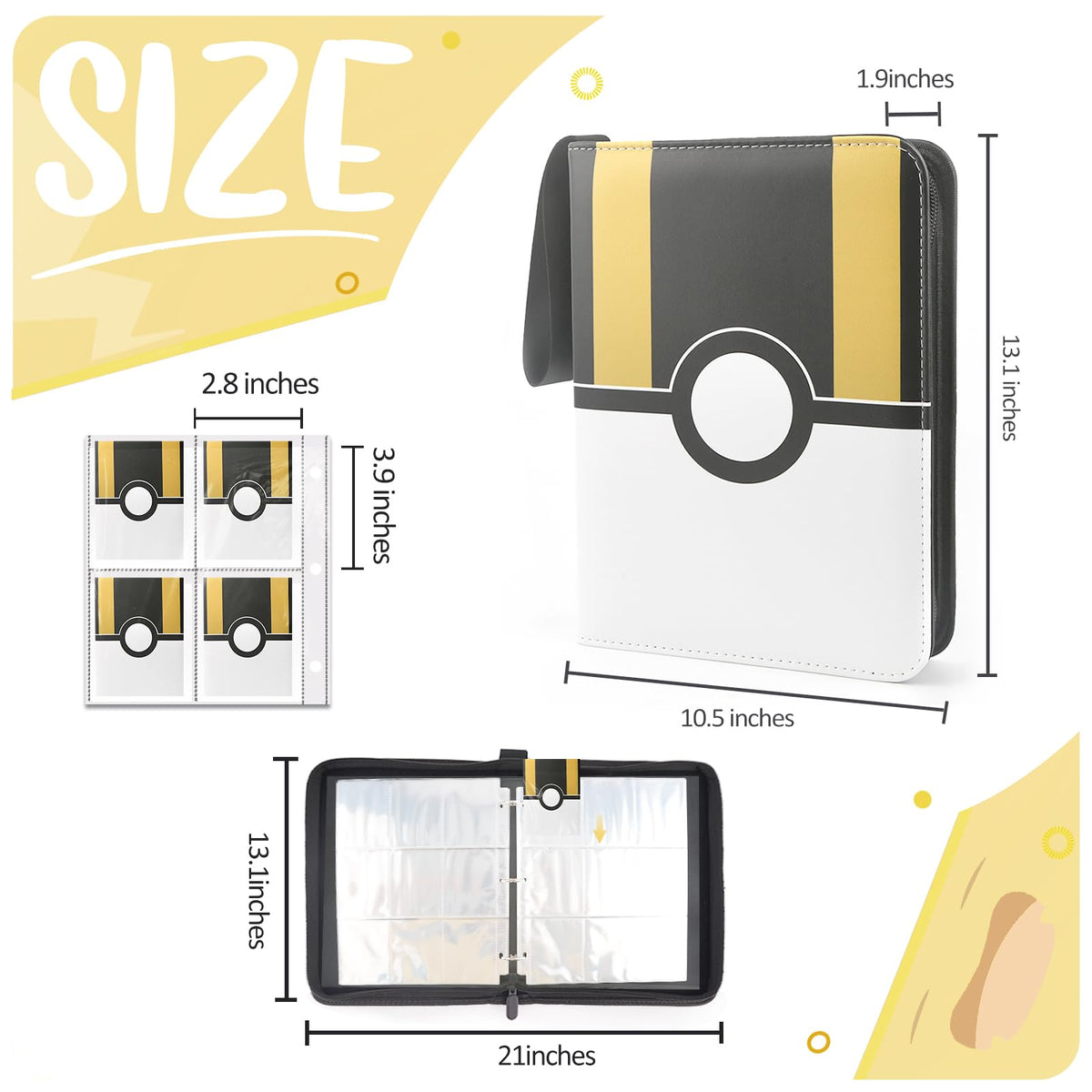 EASYFUN removable sleeves interior pages provide flexible storage and clear card visibility.