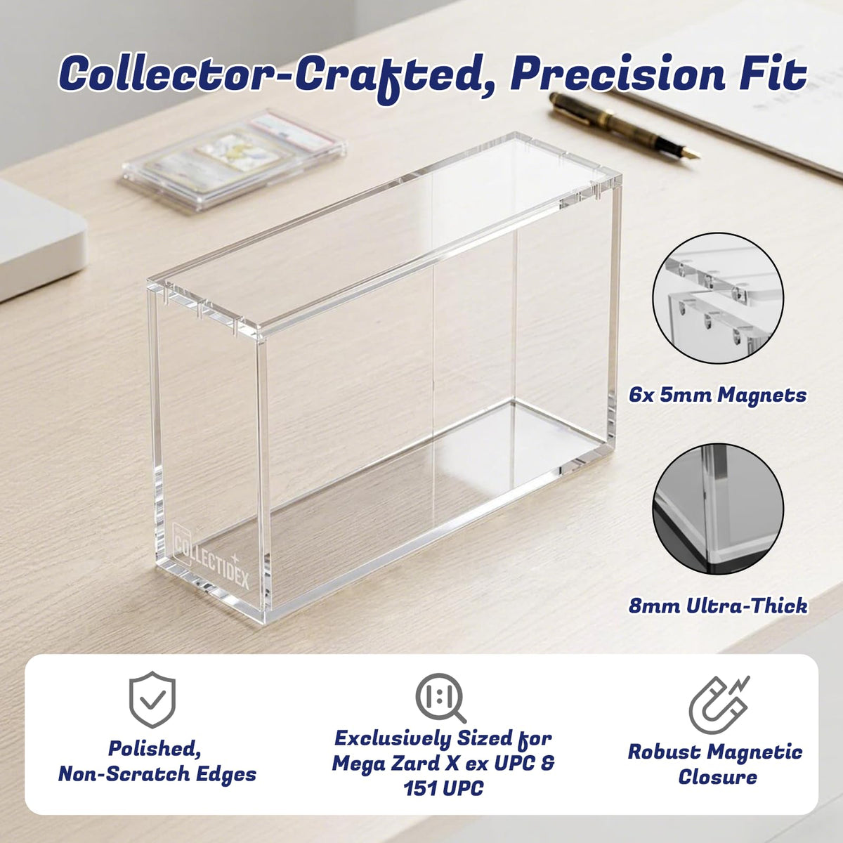 EAVAN PKMN UPC acrylic case provides dust and UV protection for sealed boxes.