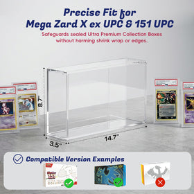 EAVAN PKMN UPC acrylic case with magnetic lid for easy access and dust protection.