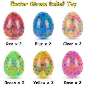 Eavotoy colorful Easter egg squishy balls, highlighting sensory fun and decorative color variety.