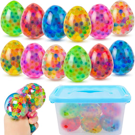 Eavotoy Easter egg stress ball pack with 12 squishy eggs for tactile play and stress relief.