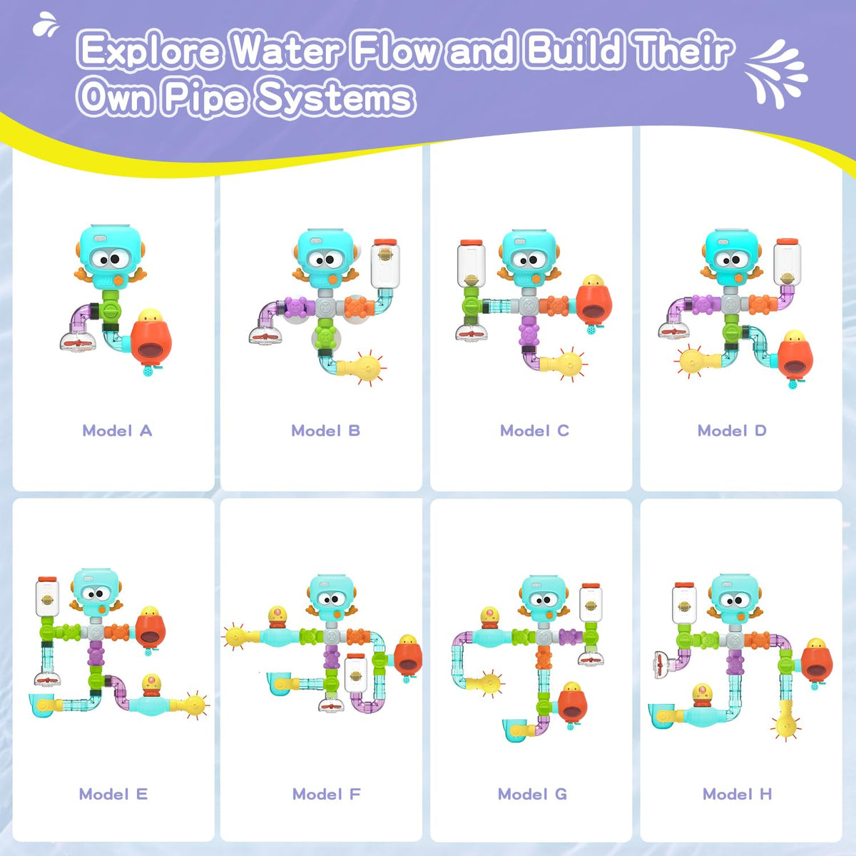 EazierWizter bath tub wheels and rotating planets invite hands-on exploration.